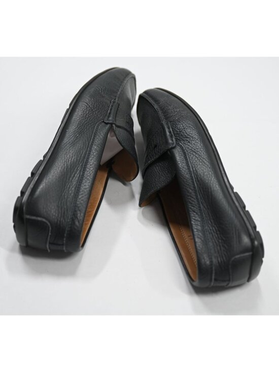 Patrizio Dolci Italian Leather Penny Loafers in Black